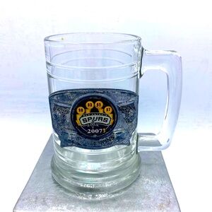 San Antonio Spurs NBA 2007 Basketball Championship Glass Mug With Pewter Emblem